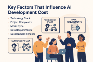 Infographic showing factors influencing AI project cost
