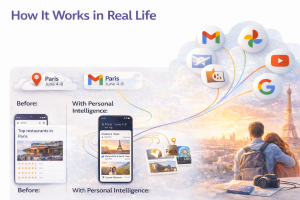 Travel planning before and after AI personalization for Paris trip